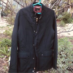 Zara Men Zip Up Quilted Interior Black Jacket